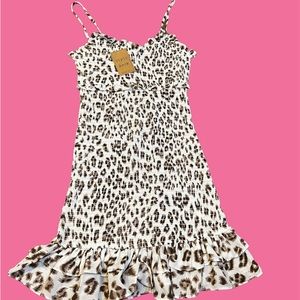 Leopard Print Ruched Dress